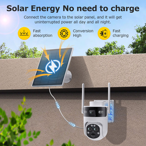 Ubox giá rẻ năng lượng mặt trời màn hình 360 độ điện thoại di động từ xa trong nhà và ngoài trời tầm nhìn ban đêm T4 nhà HD Pin máy ảnh - Product Image 4