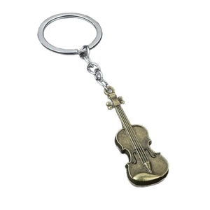 Porte-clés Violon Vintage en Gros, Mini Instrument de Musique en Métal, Pendentif Classique, Cadeau pour les Amateurs de Musique - Product Image 1