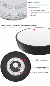 Đèn Trần Cảm Biến Lò Vi Sóng Đèn Led Hành Lang Gắn Phẳng Đèn Trần Led Màu Đen Với Cảm Biến Chuyển Động - Product Image 6