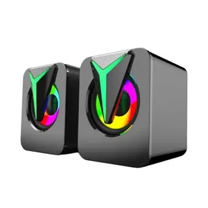 Dedicated to desktop computer small speakers RGB colorful wired small desktop speakers independent remote control speakers