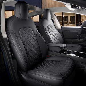 Accessoires de voiture en cuir Nappa de luxe sur mesure pour Tesla Model 3 2019-2022, housses de sièges avant et arrière imperméables, coussin - Product Image 5