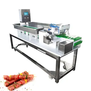 Máquina formadora de kebab completamente automática, máquina para hacer pinchos de pollo Satay, máquina para hacer pinchos de carne
