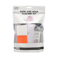 Kit de Cuidado de Calzado Care Guys de 4 Piezas, Solución Completa con Espuma de Limpieza Profunda, Quitamanchas y Cepillo para Zapatos Blancos, Cuero, Nubuck y Lona