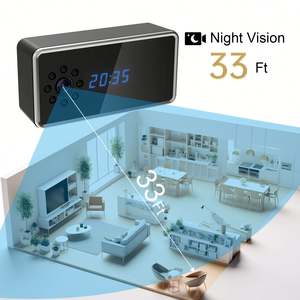 Caméra de surveillance miniature pour la maison, avec contrôle sans fil Wifi, vision nocturne infrarouge, vidéo Full HD 1080P, réveil miniature - Product Image 3