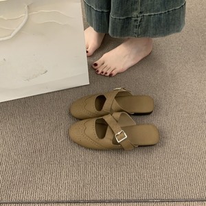 Zuecos Mary Jane con Hebilla, Punta Redonda, Cuero PU, Entresuela Transpirable de EVA, Suela de Goma, para Todas las Temporadas, Mules para Mujer - Product Image 2