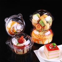 Boîte à gâteau en plastique transparent, boîte d'emballage jetable en plastique transparent pour gâteau, boîte à dessert en plastique transparent