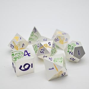Ensemble de dés DND <span class=keywords><strong>5E</strong></span> Warrior <span class=keywords><strong>Dragon</strong></span> à bords tranchants, 6 couleurs, métal, D20, pour cadeau, jeu de société - Product Image 5