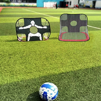 But de football portable rouge en gros pour enfants, équipement d'entraînement de football, buts d'entraînement de football pop-up pour jardin