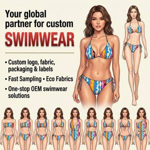 Fabricante de Trajes de Baño Personalizados, Conjunto de Bikini Cheeky para Mujer, Monokini Brasileño con Tirantes, Traje de Baño Tipo Tanga, Certificado OEKO-TEX, OEM - Product Image 4