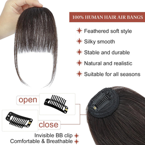 <span class=keywords><strong>Frange</strong></span> à clipser 100 % <span class=keywords><strong>cheveux</strong></span> humains naturels avec mèches latérales, postiches pour femmes, usage quotidien - Product Image 4