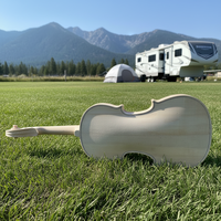 Violon blanc non verni LZS WV001 fait main par un étudiant, artisanat italien de haute qualité, bois massif