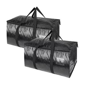 24 Gallon Black PE Woven Moving <b>Bags</b> Heavy Duty Extra Large Storage Tote <b>Bags</b> for <b>Space</b> Saving - Product Image 1