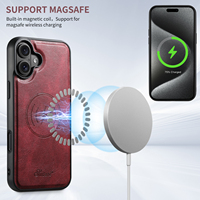 Coque de téléphone SUTENI pour iPhone 18 Pro Max, chargement magnétique sans fil, texture lisse effet cire, cuir synthétique de luxe, compatible 17 16 Plus 15 14 13
