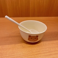 Jolie petite vaisselle en céramique écologique en forme d'ours pour le petit-déjeuner, les céréales, les salades de fruits, idéale pour les étudiants en résidence universitaire et l'usage domestique.