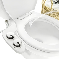 Nouvelle conception de bidet de toilette à double buse avec commande rotative à double bouton, soin post-partum doux, fixation non électrique, compatible avec les modèles standard