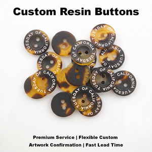 Premium Resin <strong>Buttons</strong> 18L <strong>Tortoiseshell</strong> &amp; Black Matte 2 Hole Sewing <strong>Buttons</strong> Custom Laser Engraved Logo for Shirts,coats - Product Image 1