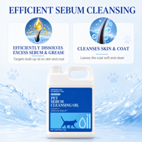 Liquide Dissolvant de Graisse et Sébum Nettoyant en Profondeur pour Peau d'Animaux – Pénétration Rapide, Sans Frottement, Apaise les Peaux Irritées et Rougeurs – Nettoyant pour Chiens et Chats
