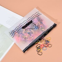 Pochette zippée à motif poussin, semi-transparente, à bords givrés, pour masques et élastiques à cheveux, trousse à crayons, scellée et écologique
