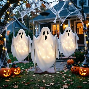 Lampes solaires d'Halloween TGTAAH en forme de fantôme, lumières blanches chaudes pour décoration de jardin et fête d'Halloween - Product Image 6