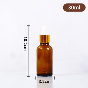 Amber Glass <b>Dropper</b> <b>Bottle</b> 30ml With Gold Cap For Essential Oils And Cosmetics - Product Image 3
