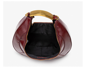 Nuevo Bolso Crescent con Diseño de Empalmes, Asa Metálica, de Mano, de Hombro Único, Bandolera y para Llevar Bajo el Brazo - Product Image 5