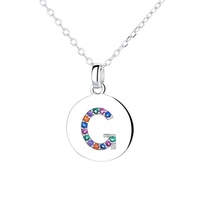 Lettre Incrustée Collier Pendentif Charm Lady Collier