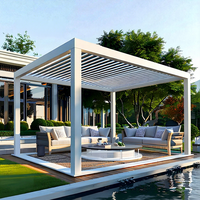 Pergola bioclimatique en aluminium pour jardin, terrasse, auvent, gazebo, pavillon, kit de pergola extérieure en aluminium