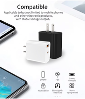 Cargador Rápido GaN de 35W con PD 3.0 de Doble Puerto (USB-A + USB-C), Material Ignífugo Ecológico para PC, Enchufe Estadounidense