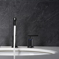 Robinet de baignoire moderne à poignée unique avec douchette, cartouche céramique, finition laiton chromé, ensemble mitigeur à jet doux