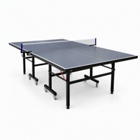 Table de ping-pong d'intérieur pliable bleue de qualité compétition avec roulettes pour entraînement et jeu, personnalisable OEM/ODM avec logo