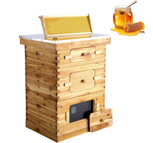Kit de démarrage pour ruche à 10 cadres en bois de <span class=keywords><strong>sapin</strong></span> enduit de cire d'abeille, type autoportant, qualité alimentaire, style vintage, design pliable - Product Image 1