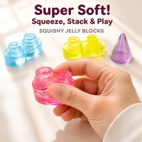 Blocs de construction en plastique super doux pour tout-petits, ensemble de 40 pièces translucides pastel avec modèles de château et de canard
