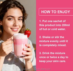 Boisson au <span class=keywords><strong>lait</strong></span> éclat de beauté, usine OEM, vente en gros, <span class=keywords><strong>lait</strong></span> de collagène à la fraise, poudre de collagène pour l'éclat de la peau, produit <span class=keywords><strong>éclaircissant</strong></span> pour la peau - Product Image 5