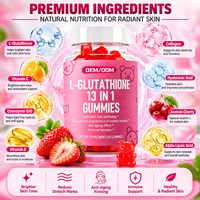 OEM ODM Gummies de beauté au glutathion 13-en-1, 60 unités, formule personnalisée, fournisseur en gros de suppléments