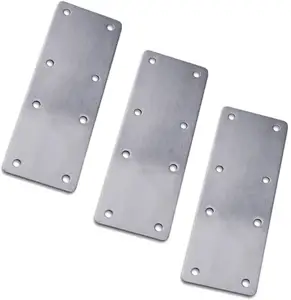 Flat Straight Brace Bracket Brushed Finish Steel Metal Mending Fixing Plate Manufacturing Sheet Metal Stamping Parts