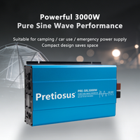 Onduleur Pretiosus 3KW 3000W à onde sinusoïdale pure, 12V 220V, avec écran LCD, pour système hors réseau monophasé, direct usine