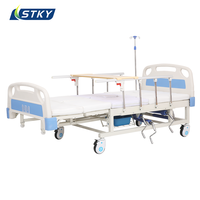 Cama de enfermería manual con giro lateral y orinal, para cuidado en el hogar y hospital, con respaldo y elevación de piernas ajustables para personas mayores