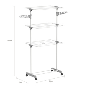 <span class=keywords><strong>Meilleur</strong></span> prix 16.5M 3 niveaux pliable blanchisserie pour trois couches porte-vêtements cintre étendoir - Product Image 3