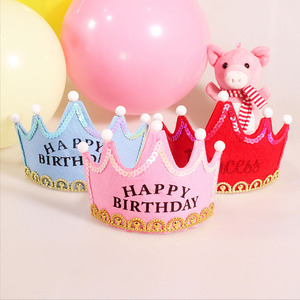 Festa di <span class=keywords><strong>compleanno</strong></span> celebrazione decorazione di <span class=keywords><strong>compleanno</strong></span> vestire forniture cappello di <span class=keywords><strong>compleanno</strong></span> prince crown cake led light hoop dress up hat - Product Image 1