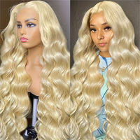 Perruque Lace Front 613 en Cheveux Humains Lisses, Perruque Brésilienne 13x4 613 Body Wave HD, Perruques Complètes en Cheveux Humains avec Dentelle Frontale