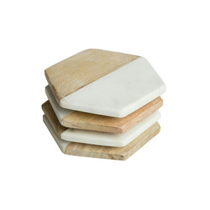 Posavasos Moderno de Madera y Resina de Alta Calidad, Hecho a Mano, con Forma Hexagonal, para Decoración de Mesa, Listo para la Venta - Product Image 1