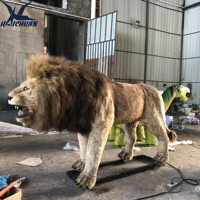 Modèle de lion animatronique réaliste grandeur nature, animal robotique de la jungle pour parcs d'aventure et centres commerciaux, parcs à thème animaliers