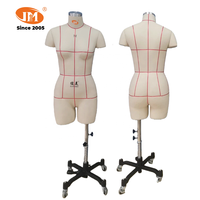 JUN MEI Mannequin de couture durable, ajustable, sans tête, pour le haut du corps, en fibre de verre avec mousse à mémoire de forme, sans craquelures, pour tailleur