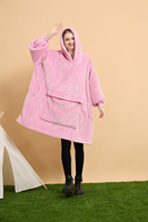 Oversized 100% polyester Sherpa hooded sweatshirt deken, aanpasbaar ontwerp, anti-pilling, draagbaar winterkleding