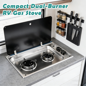 Fornello a Gas JDA Premium in Acciaio Inox 304 di Grado Alimentare con 2 Bruciatori per Camper, Roulotte, Barche e Motorhome - Product Image 4