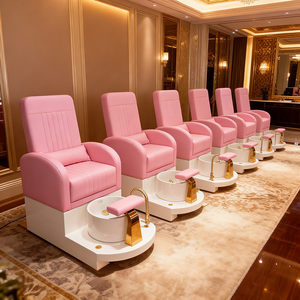 Modern pink Foot Spa Salon Furniture <strong>Pedicure</strong> <strong>Chair</strong> Luxury Led Lights Manicure and <strong>Pedicure</strong> Stations - Product Image 2