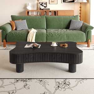 Lift Top Coffee Table 42 In Fluted Panel Hidden <b>Storage</b> Silent Hydraulic Lift Curved Safety <b>Corners</b> Living Room - Product Image 3