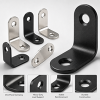Support d'angle en métal à bord lisse, fixation d'angle droit pour armoire de cuisine, porte de chambre, canapé, support de cadre en bois