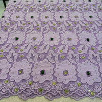 Tissu en dentelle guipure florale nigériane de qualité supérieure avec broderie de strass sur toute la surface, tissu en dentelle africaine pour les tenues de fête et de mariage