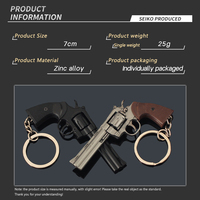1:3 Python 357 Revolver Noir 70mm Jouet Pistolet Porte-clés Pas Cher Réaliste 7Cm Métal Pistolet Forme Porte-clés Assemblage Python 357